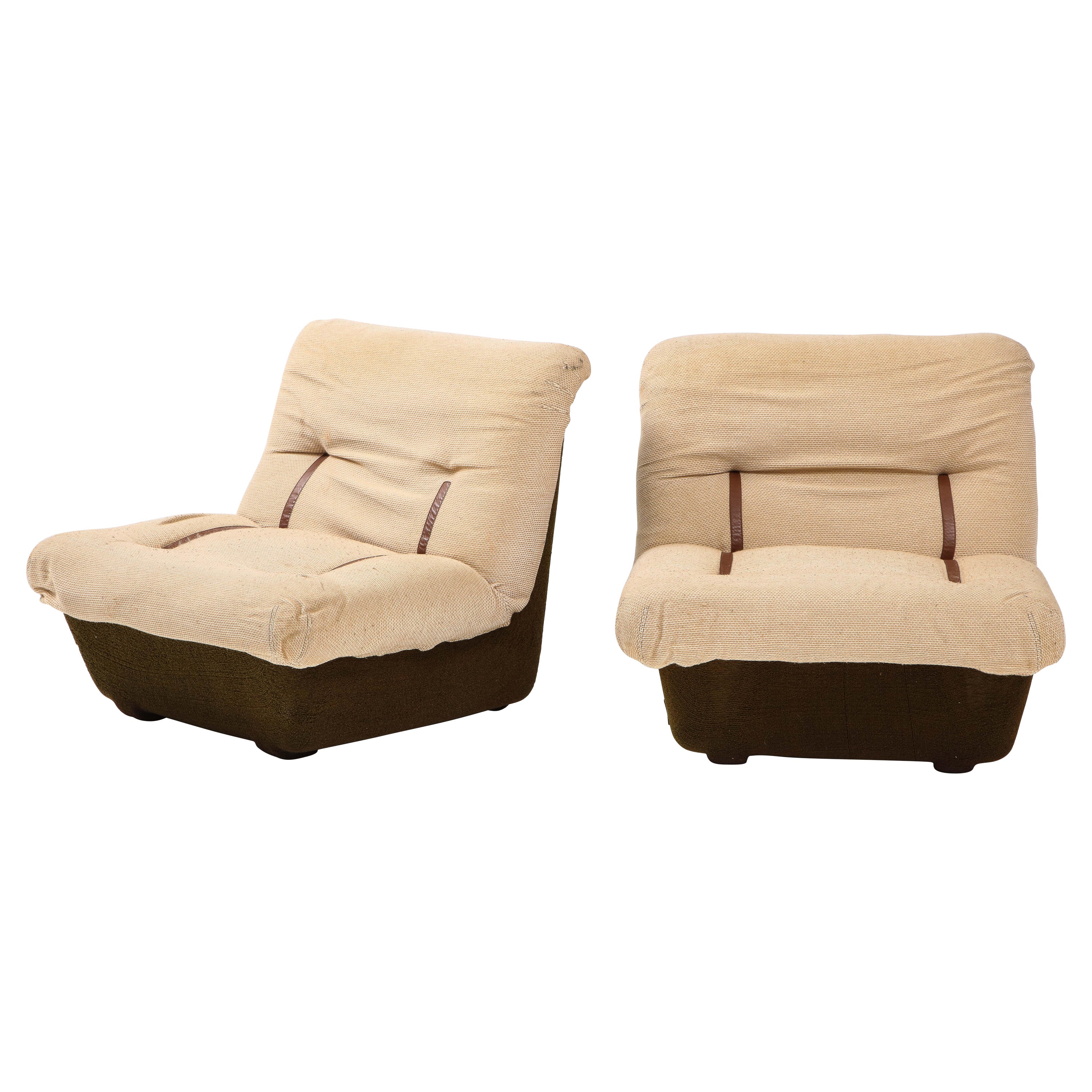 Pair of Italian 1970's Lounge Chairs by Lev & Lev