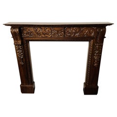 Georgian Fire Mantle, Fire Surround, Solid Mahogany Carved, Cabinet Maker