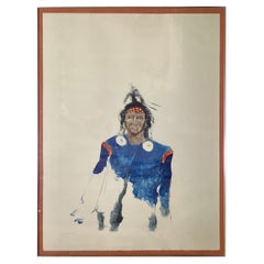 Vintage Mono Print Titled "Crow Scout" by C. J. Wells