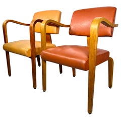 Retro Thonet Bentwood Lounge Chairs, a Pair