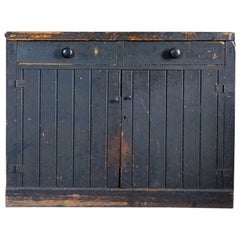 Antique Ebonised Dresser Base Cabinet, 19th Century