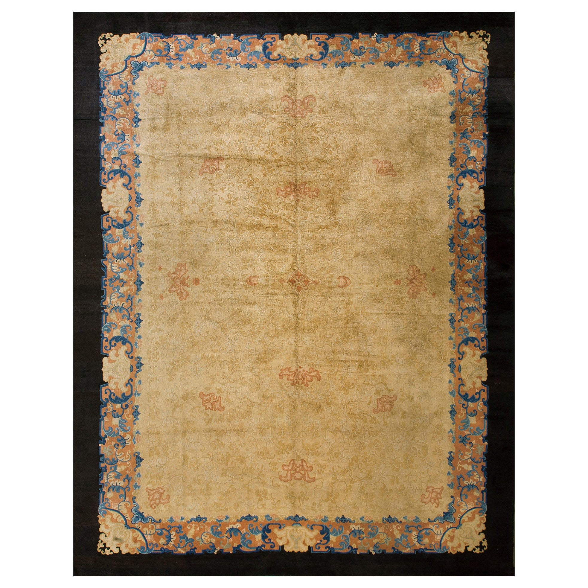 Chinesischer Peking-Teppich des frühen 20. Jahrhunderts ( 11'3" x 14'9" - 343 x 450 )