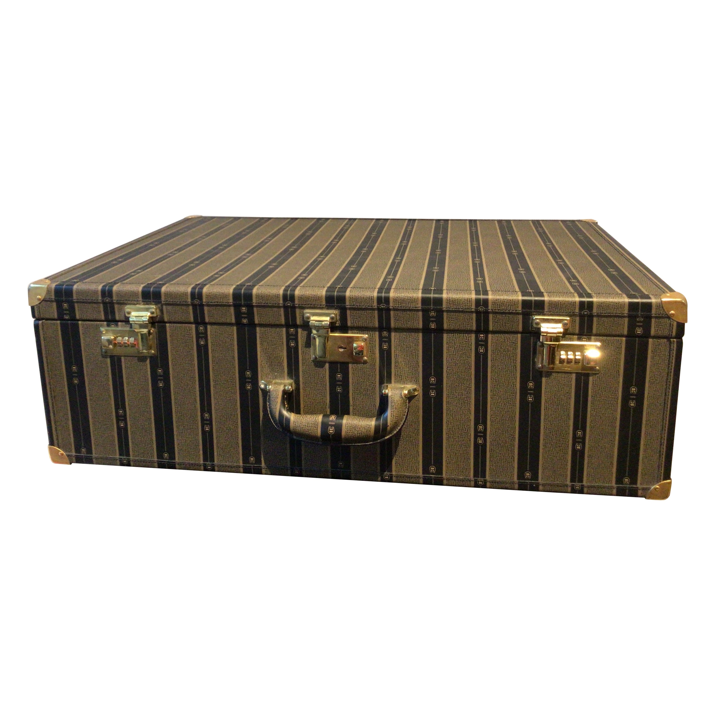 Rare Louis Vuitton 1870-1880's Striped Canvas Steamer Trunk at 1stDibs