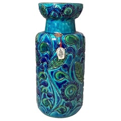 A vibrant Blue Mid Century Modern Ceramic Vase by Bay Keramik