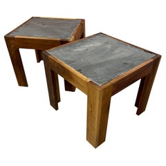 Custom Walnut and Slate Tables