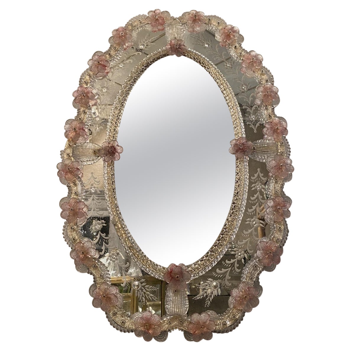 Ornate Delicate French Venetian Mirror For Sale