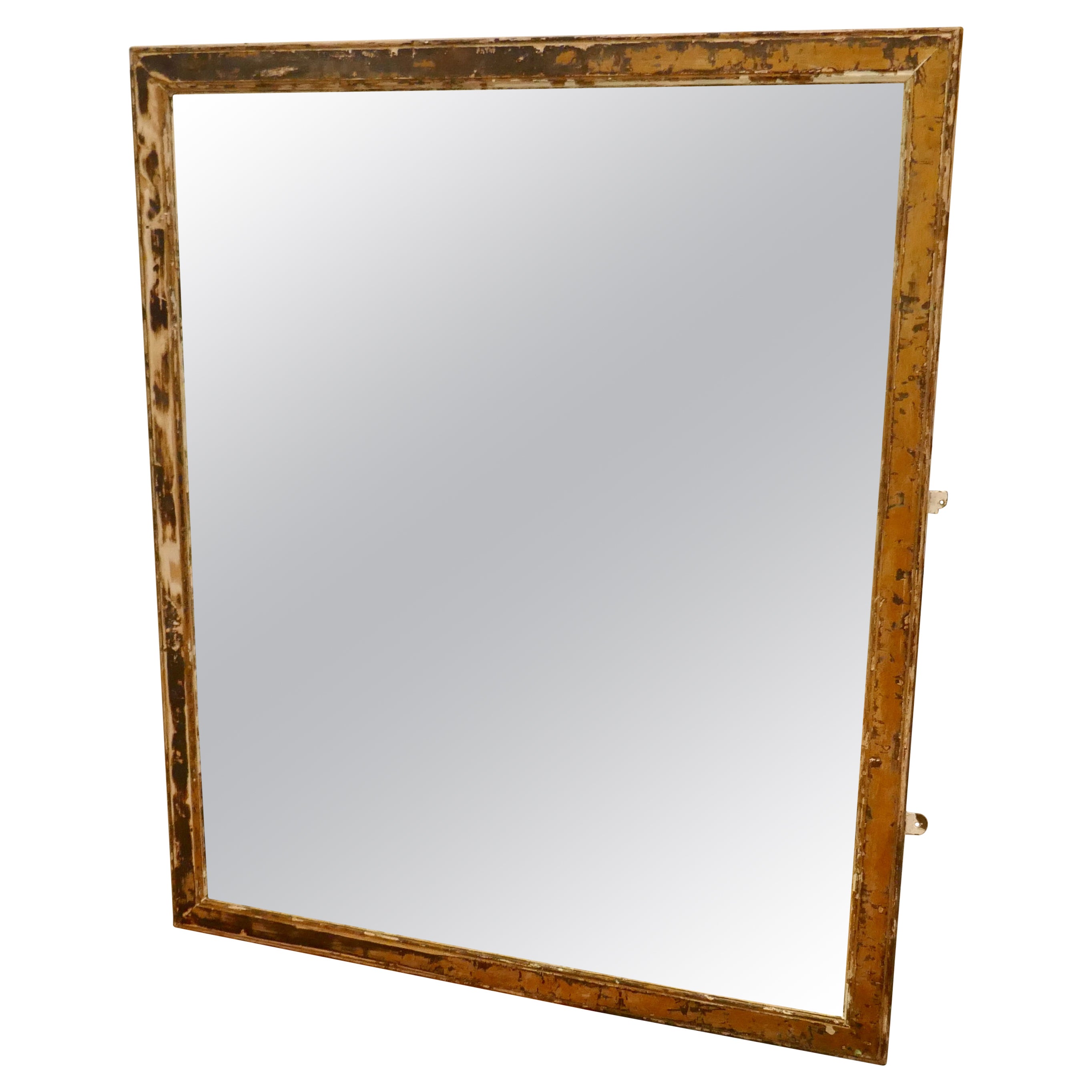 Large Heavy Shabby Frame Wall Mirror For Sale