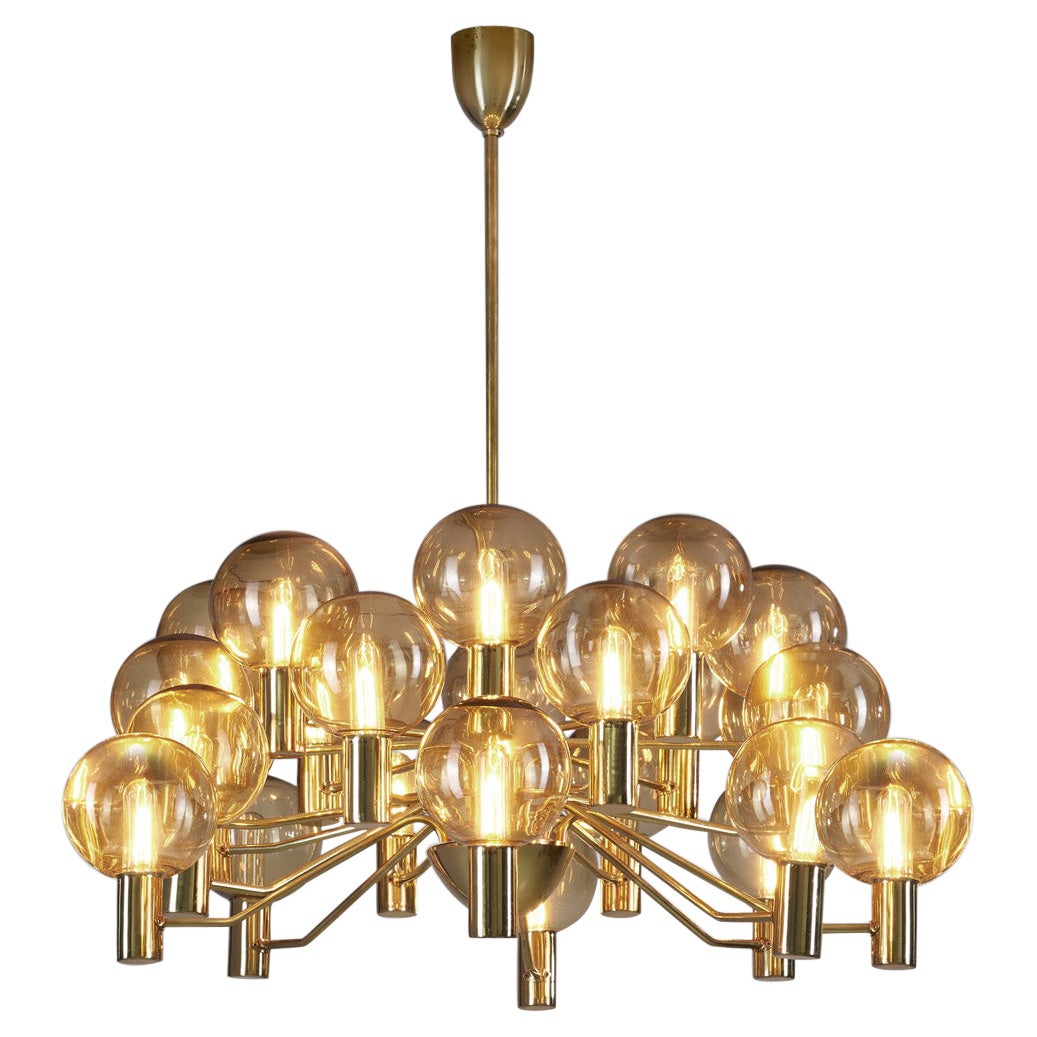 Hans-Agne Jakobsson "Patricia T372/24" Chandelier for Markaryd, Sweden 1960s For Sale