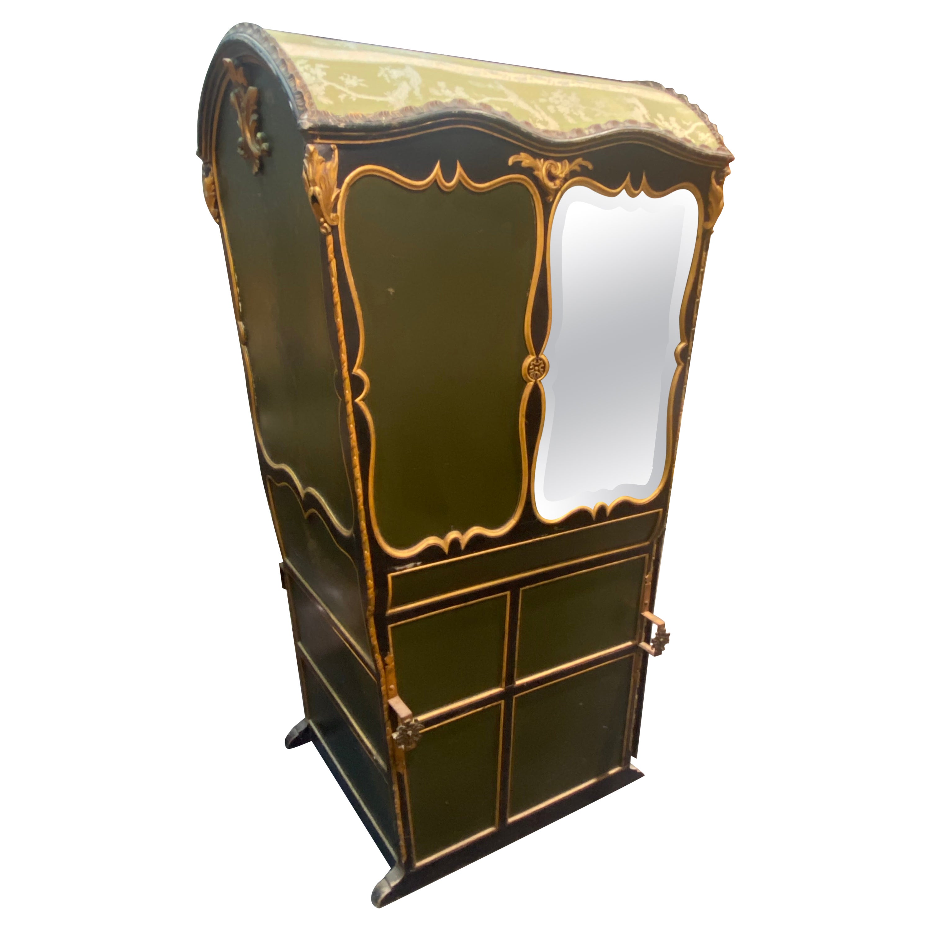 19th Century French Hand Carved and Hand Painted Sedan Chair in Louis XV Style For Sale