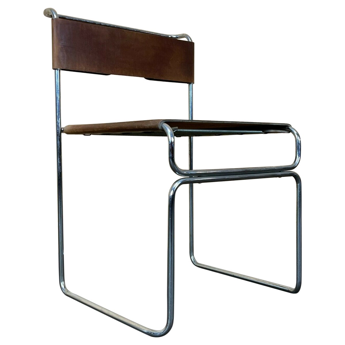 Vintage-Stuhl aus Stahl und Wildleder von Giovanni Carini Planula Libellula, 60er 70er Jahre im Angebot