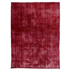 7.4x10 Ft Distressed Handmade Turkish Area Rug in Red 4 Modern Home and Office
