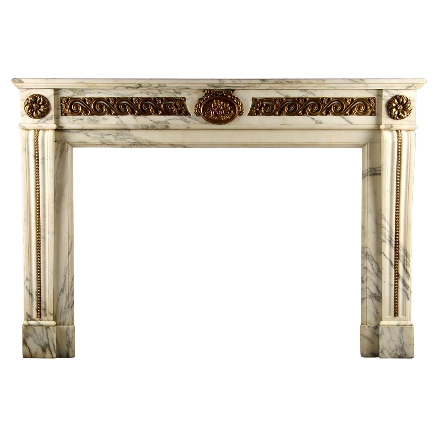 Impressive Louis XVI Regency Fireplace Mantel