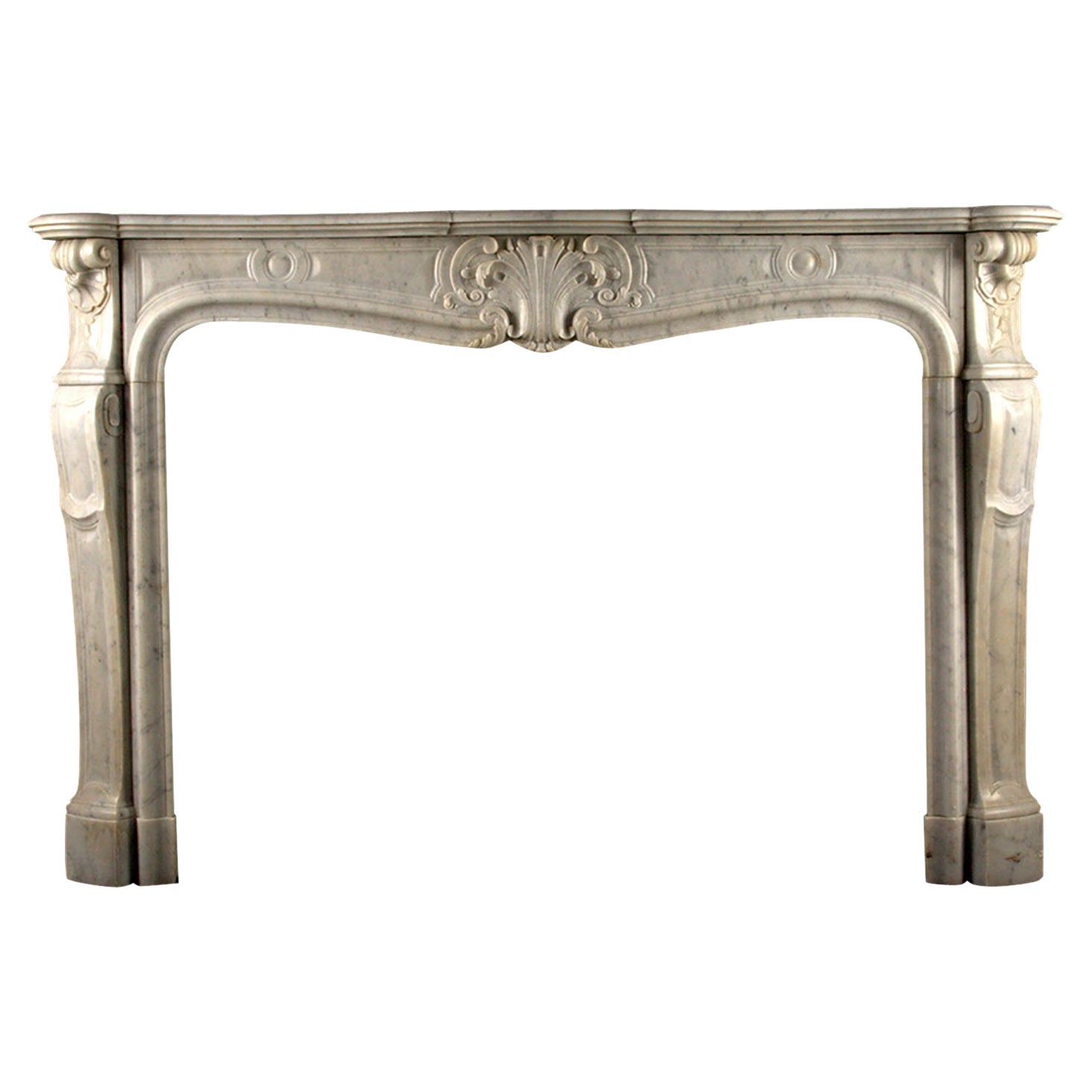 Large Antique Louis XV Fireplace in the Rococo Manner