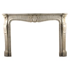 Large Antique Louis XV Fireplace in the Rococo Manner