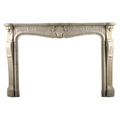 Large Antique Louis XV Fireplace in the Rococo Manner