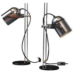 Pair of Midcentury Chrome Lamps