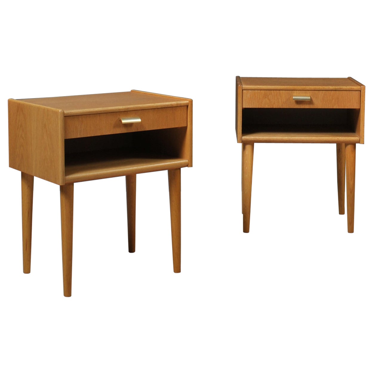 1950's Set of Two Danish Floating Nightstands / Shelfs in Tanned Oak