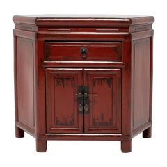 Chinese Six-Sided Red Lacquer Cabinet, c. 1900