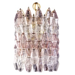 Venini Pink and Ice Original Poliedri Chandelier by Carlo Scarpa, 1955