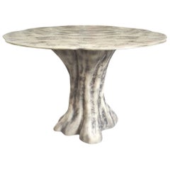 Outdoor Fiberglass Dining Table in Aged Finish