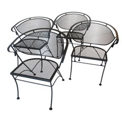 Mid Century Iron Patio, Deck, Garden Lounge Chairs by John Woodard