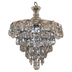 Antique French Baccarat Crystal "Plafoniere" Chandelier, Circa 1900-1910