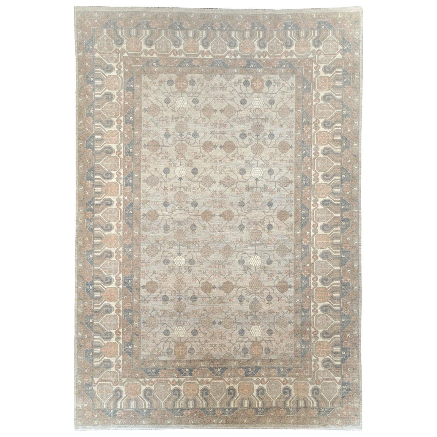 Contemporary Handmade East Turkestan Khotan Large Room Size Carpet