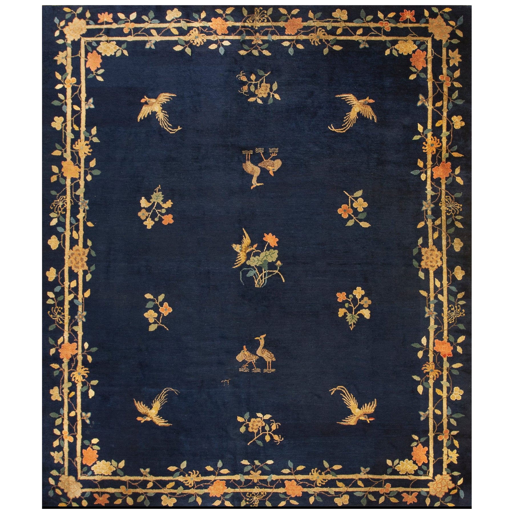 Alfombra china de Pekín de principios del siglo XX ( 8'1'' x 9'5'' - 246 x 287 )