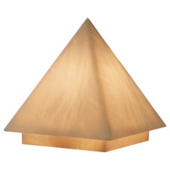 Sculptural Alabaster Pyramid Table Lamp