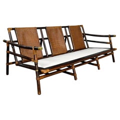Rattan Campaign Style Ficks Reed Far Horizon Collection Sofa by John Wisner