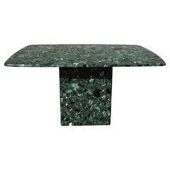 Vintage Terrazzo Italia Green Marble Rectangular Dining Table