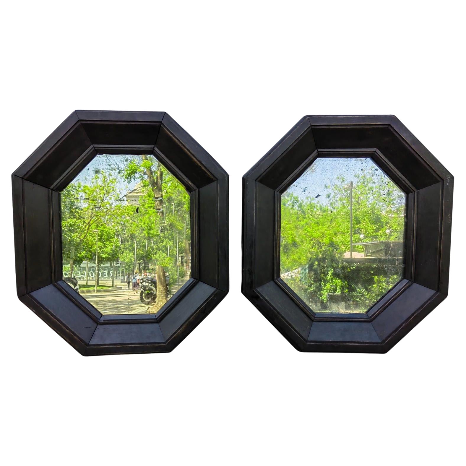 Pair of Octagonal Mirrors 19th Century