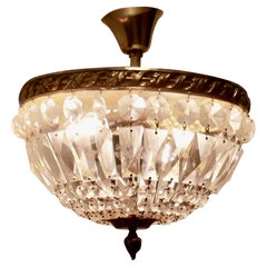 Antique French Empire Style Crystal Basket Chandelier