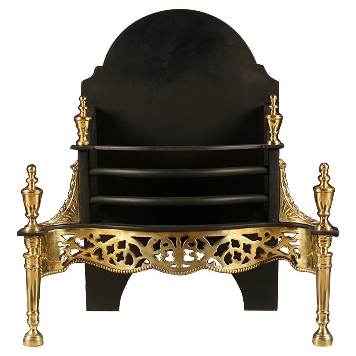 Regency Brass and Cast-Iron Fire Grate For Sale