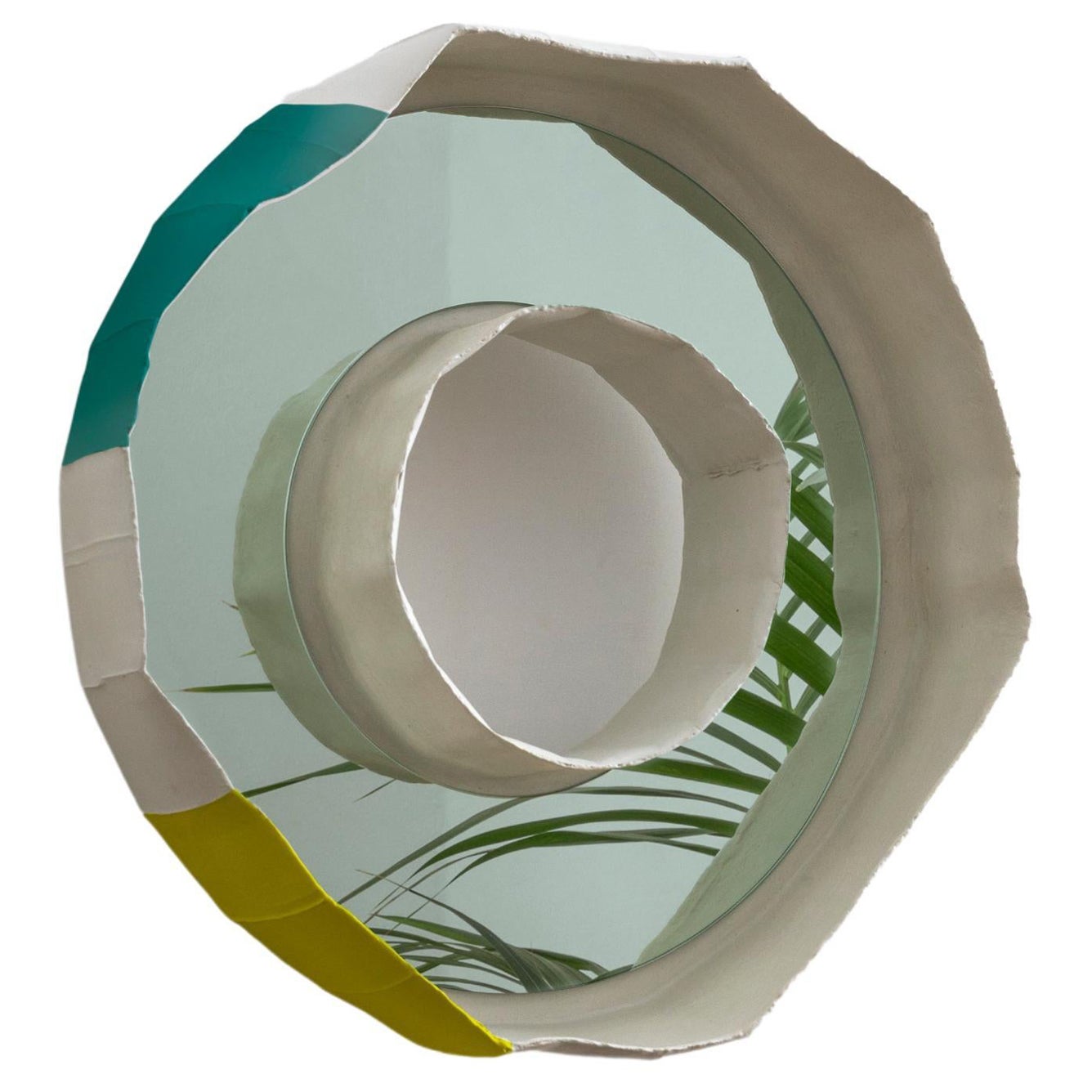 Ring Nova, Contemporary Artisan Multi-Colour Flush Mounted Ceramic Mirror Sconce For Sale
