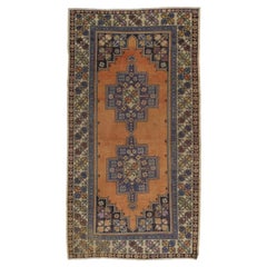 4.6x8.5 Ft Traditional Mid Century Hand Knotted Turkish Area Rug with Wool Pile