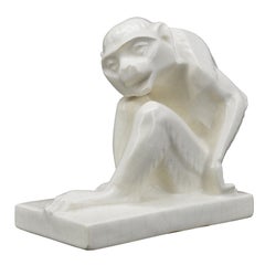 ODYV French Art Deco Ceramic Monkey, 1930