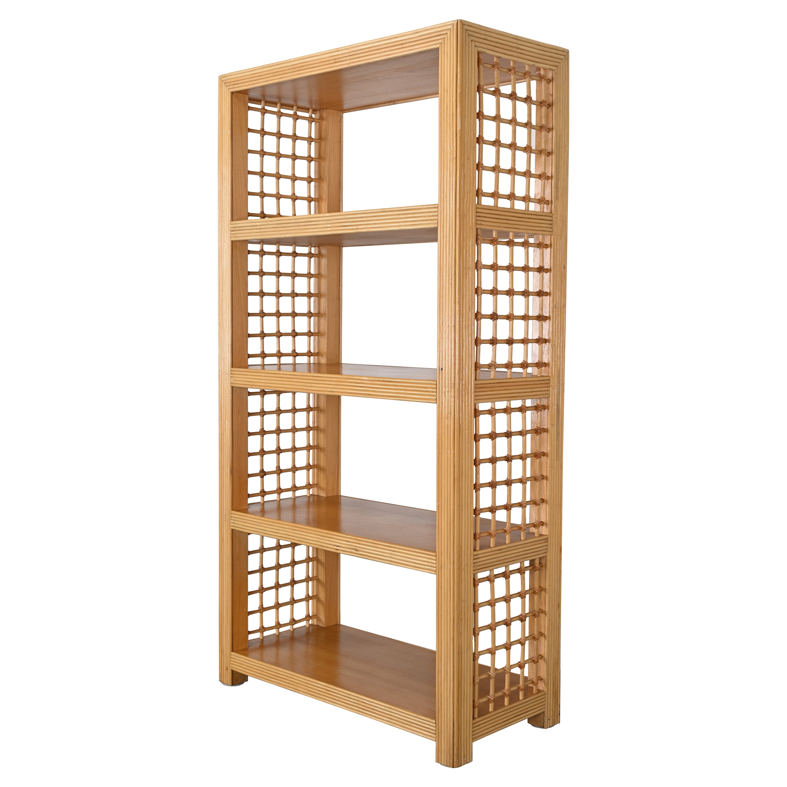 Rattan and Wicker Bookcase at 1stDibs