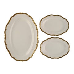KPM, Berlin, Three Royal Ivory Serving Dishes in Cream-Colored Porcelain