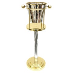 Larry Laslo Vintage Silver-Plate and Brass Champagne and Wine Stand Italian