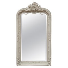 Painted French Style Mirror with Rose Swags