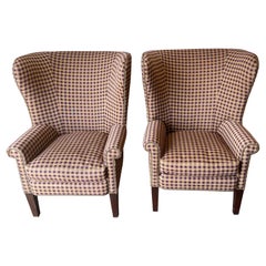 Ralph Lauren Henredon Matching Wingback Reading Chairs