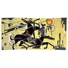 Vintage Woven Horse Tapestry by Abdoulaye Thiossane N’Diaye