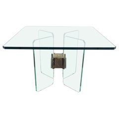 Peter Ghyczy Glass and Brass Coffee Table