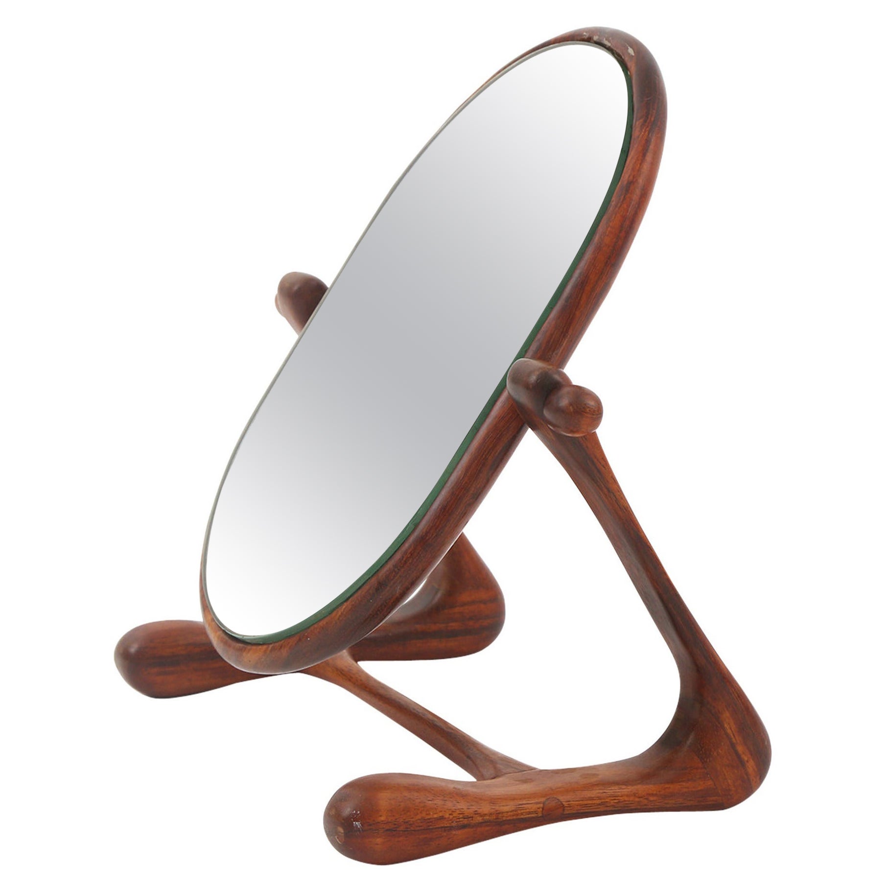 Miroir artisanal Cocobolo Studio, années 1960 en vente