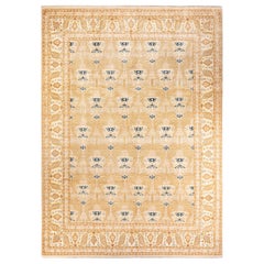 One-of-a-Kind Hand Knotted Oriental Mogul Yellow Area Rug