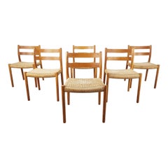 Danish Oak No. 84 Chairs by Niels Otto Møller for Møller Mobelfabrik, Set of 6