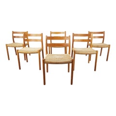 Danish Oak No. 84 Chairs by Niels Otto Møller for Møller Mobelfabrik, Set of 6