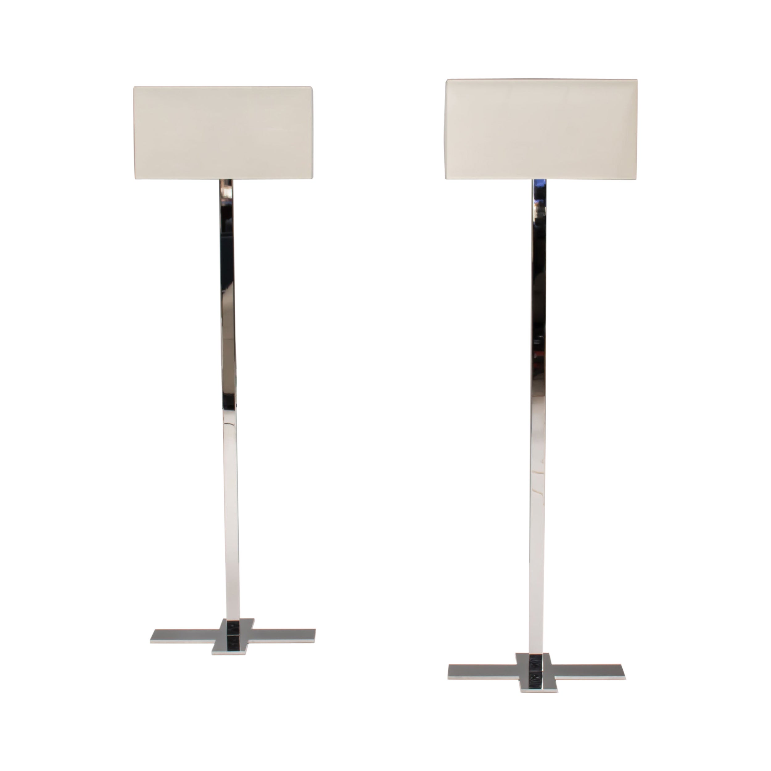 Maxalto by Antonio Citterio Leukon White and Chrome Floor Lamps, Set of 2