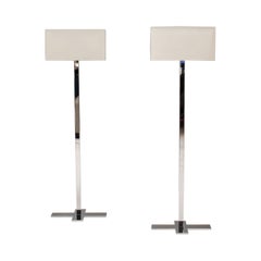 Maxalto by Antonio Citterio Leukon White and Chrome Floor Lamps, Set of 2